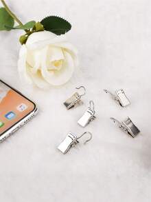 20/50/100pcs Stainless Steel Thickened Curtain Hooks, Shower Curtain Clips, Suitable For Business Display, Home Decor, Photo Hanging, Art Display (Silver) - Silver Clip - View 9