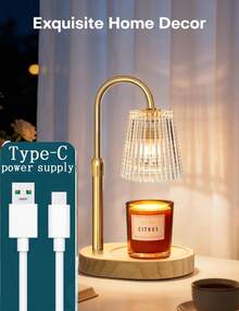 Candle Warmer Lamp With Timer & Dimmer - Adjustable Height Vintage Home Decor For Bedroom New Home, Perfect For Scented Jars - 1PC - View 2