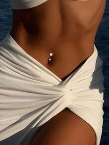 1 PC 925 Sterling Silver Heart Zirconia Screw Belly Button Ring For Women, Minimalist And Stylish Available In Multiple Sizes, Suitable For Daily Wear - Single - View 3