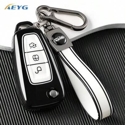 New High-Quality TPU Car Key Fob Cover Suitable For Mondeo, Kuga 2, Focus Mk4, Suitable For 3-Button Flip Remote Key