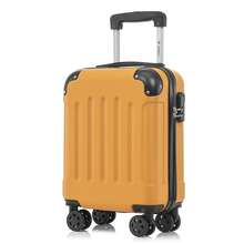 YONSLY 16 Inch Suitcase With Detachable Wheels 360° Combination Lock Double Zipper Soft Rubber Handle Trolley Travel Suitcase For Vacation - 橘色 - 查看 10