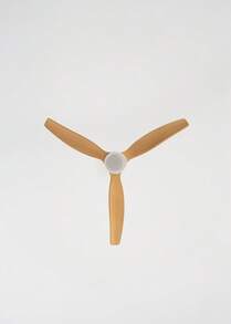 CREATE - Ventilador de teto de 40 W com luz, branco, tamanho P (Ø112 cm) (para ambientes ≤10), silencioso, com pás em ABS, entrega em 24/48 horas para Espanha (península) - WIND STYLANCE - Cor e controle da lâmina de madeira clara - Ver 5