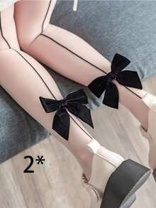 Women's Sexy Stockings, Anti-Snag Pantyhose, Sexy Stockings With Bow Design - Multicolor - View 6