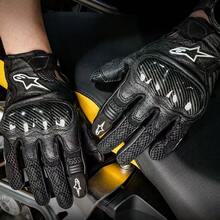 Alpinestars Motorcycle Gloves SMX-1 AIR V2 Microfiber Leather Carbon Fiber Gloves Cycling Motorbike Moto Motocross Bicycle Breathable Protective Wear Resistant Touch Screen Gloves For Men Women - 黑色 - 查看 6