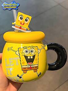 SpongeBob SquarePants Official Couple Mug Series, Including Cups, Mugs, Milk Cups, Coffee Cups, Made Of Heat-Resistant Ceramic Material, IP Design, Multi-Color, Suitable For Holiday Gifts, Family Gatherings, Housewarming Gifts, Dorm Use, Matcha Bowls - Multicolor - View 11