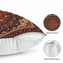 4 buc. fețe de pernă decorative din catifea, stil boem, cu model geometric negru și roșu, 100% poliester, decor pentru canapea și dormitor în living, fără inserții de pernă, 40x40cm/45x45cm/50x50cm - Geometrie boemă - Vizualizare 11