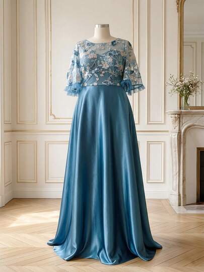 BluePlum Đầm dạ hội cao cấp, sang trọng, nhiều màu sắc, đính sequin, chất liệu satin, dáng chữ A, cổ tròn, tay ngắn, ôm sát, phù hợp cho tiệc cocktail, đám cưới, kỷ niệm, các dịp trang trọng, tiệc cô dâu, sinh nhật, đầm dự tiệc cưới sang trọng dành cho mẹ cô dâu, dạ hội.