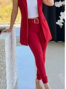 Women Suit Sets - Red - View 2