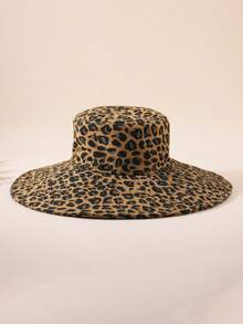 1 chiếc mũ tai bèo rộng vành in họa tiết da báo dành cho nữ, có dây buộc chắn gió, thích hợp cho mùa hè và đi biển. - mũ ngư dân vành rộng - Xem 5