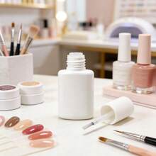 1/2pcs 10ml White Reusable Plastic Liquid Storage Bottle With Fine Brush, Nail Polish Refill Container - Multicolor - View 13