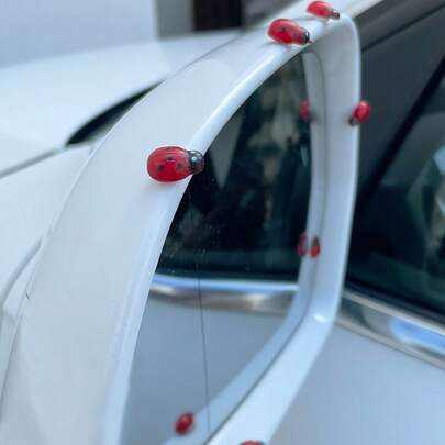 6pcs Unique Interesting Ladybug Car Decor, Decorative Accessories For Rearview Mirror Or Dashboard, Fun Vehicle Decoration | Vibrant Ladybug Design