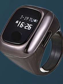 Anillo contador electrónico inteligente OLED, contador electrónico multicanal, anillo contador de cuentas de oración musulmana con hora, fecha y recordatorio de vibración - Multicolor - Ver 1