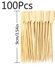 100/10 que xiên tre dùng cho món khai vị, cocktail, tăm xỉa răng thanh lịch, xiên gỗ nhỏ - Thích hợp cho các bữa tiệc, đồ uống, trái cây, tiệc nướng BBQ, đĩa thịt, đồ dùng học tập. - Nhiều màu - Xem 8