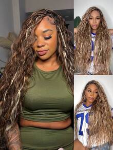 Y WIGS 27/30/613号混合色水波纹人发，适合波西米亚风编发，100%纯天然人发，无纬单根编织，16-20英寸，100克，轻盈柔软，适合夏季、圣诞节、角色扮演、婚礼、音乐节等场合。 - 彩色 - 查看 12