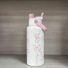 Botella de agua aislada de 32 onzas, tapa 2 en 1 con pajita y pico protector, a prueba de fugas, mantiene las bebidas frías, acero inoxidable, metal, reutilizable, asa, adecuada para viajes, gimnasio y escuela - Multicolor - Ver 10