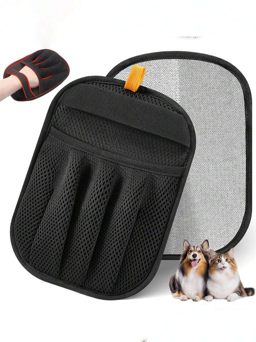 Bộ 2 găng tay loại bỏ lông rụng cho thú cưng, găng tay chải lông tĩnh điện 5 ngón được nâng cấp, có thể tái sử dụng cho mèo, chó, ghế sofa, đồ nội thất, thảm, ghế xe hơi, găng tay chăm sóc thú cưng. - Nhiều màu - Xem 1