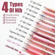 Cute Pink Rose Series Gel Pen With Black Ink - Aesthetic Desk Accessory For Girls And Women Set Of 12 Smooth Fine Point 0.5mm School Stationery Supplies Office Supplies Gift - 玫瑰 | 10 朵黑色,2 朵粉紅 - 查看 4