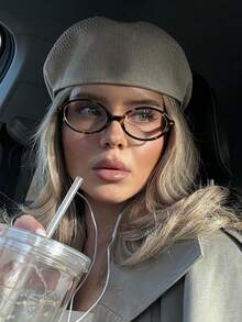 1 Stück ovale Damen Nicht-Verschreibungsbrille, elegante Modebrillen, geeignet als Reiseaccessoire und für den täglichen Gebrauch - Leopardenmuster - Übersicht 3