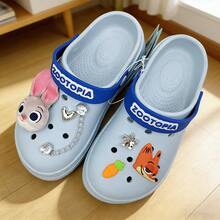 Miniso Disney Zootopia Series Thick-Soled Hole Slippers Judy Nick Cartoon Design Outdoor Home Anti-Slip Lightweight Eva Material (1 PC) - Multicolor - View 14