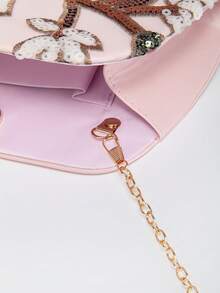 Elegant Shiny Multi-Color Leaf & Floral Patchwork Crossbody Clutch Bag, Vintage Fashion Evening Bag, Handbag, Mini Bucket Bag, Suitable For Party Girls, Brides, College Students, Young Professionals, Randomly Patterned - Gold - View 5