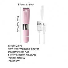 400mAh 女士电动剃毛器，比基尼修剪器，适用于女性私密部位、腋下、腿部和面部，电动脱毛设备 - 粉色 - 查看 11