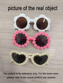 3副装 - 时尚多款式儿童眼镜 - 可爱宝宝眼镜，适合旅行、摄影和户外活动 - 彩色 - 查看 7