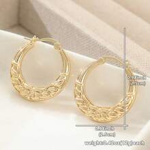 Fashionable Women's Hypoallergenic Gold Hoop Earrings, Minimalist Design, Suitable For Daily Wear, Parties, And Elegant Occasions, Ideal For Fashion Enthusiasts (Gold) - Gold - View 3