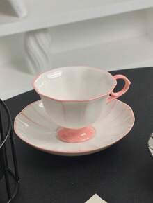 Cabin Kangaroo Bộ tách và đĩa sứ kẻ sọc thiết kế độc đáo, hình dáng tách không đối xứng, chất lượng cao, thích hợp dùng cho bữa sáng, văn phòng, uống nước thanh lịch, bộ tách và đĩa kiểu Pháp cổ điển có viền, thích hợp dùng cho trà chiều tại nhà, quà sinh nhật cho bạn gái. - Nhiều màu - Xem 9