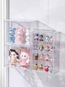 1 pieza Caja de exhibición transparente, Caja de almacenamiento de acrílico, Organizador de maquillaje, Estante de montaje en pared - 1PC - Ver 5