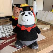 WE BARE BEARS 新款22厘米毛绒玩具玩偶，头戴博士帽，是卡通迷的理想毕业礼物，柔软舒适，极具收藏价值。 - 彩色 - 查看 5