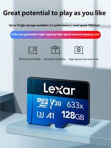 128GB Lexar TF (Micro SD) Memory Card, C10 U3 V30 A1 High-Speed Storage Card, Read Speed Up To 100MB/S, Durable And Stable (633x) - View 8