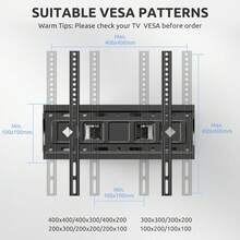 Luminpool Extendable TV Wall Mount For 26-65 Inch TVs. Features A Tilt-Mounted Design With A 3.14-14.17 Inch Extendable Arm, Supporting Full-Range Rotation And Tilt Adjustment. Compatible With VESA Mounting Holes Up To 400x400mm, Supporting Up To 66 Lbs/30 Kg. - Black - View 2