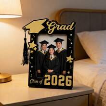 1/2pcs 3D Wooden 2026 Graduation Themed Photo Frame Decor, Graduation Gift, Graduation Cap Wooden Frame With Inspirational Quote, Suitable For Graduation Photos, Perfect For Graduation Party Decoration And Commemorative Gift - Picture Frame - View 7