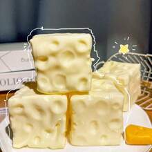 方形超薄奶酪球慢回弹捏捏乐玩具，TPR外壳，无填充物，可DIY奶酪皮，生日/圣诞节/万圣节礼物，完美礼物，青少年减压礼物 - 彩色 - 查看 5