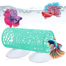 1pc Betta Fish Toys Hammock And Betta Tunnel, Aquarium Decor For Small Fish & Shrimp, Bettas Tank Accessories With Suction Cups, Perfect Hideout And Play Area For Bettas,Aquarium Pet Fish Accessories,Fish Tank Decorations - A - View 9