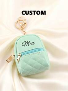 Monedero retro y lindo, bolsa de almacenamiento de auriculares con estilo de mochila que se puede personalizar con nombre, cumpleaños y regalo festivo para familiares y amigos - Multicolor - Ver 5