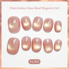 FOUR LILY 10ml 金玻璃珠磁性凝胶指甲油，持久半永久可卸凝胶指甲修复及护理 - 彩色 - 查看 3