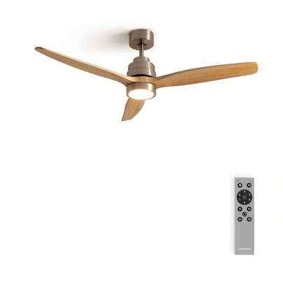  CREATE - Ventilador de techo 40W, con luz,Color motor Níquel, S (Ø112cm) (estancias ≤10m²),con aspas de ABS, Entrega 24/48h a España (península) - WIND STYLANCE