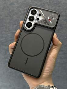 Galaxy S26 Ultra 高级撞色磁吸软框手机壳，支持无线充电和防摔保护 - 黑色 - 查看 3