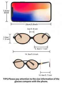 1 Cặp kính gọng đen hình oval dành cho nữ, kiểu dáng thanh lịch, phù hợp để đeo hàng ngày và đi nghỉ mát. - Nhiều màu - Xem 4