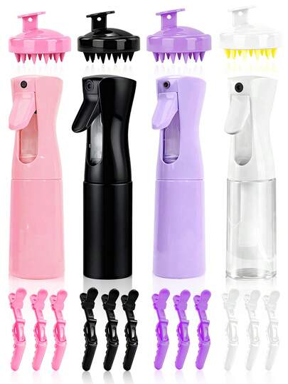 Bộ dụng cụ cắt tóc 5 món, bao gồm bình xịt, kẹp tóc, lược, thích hợp cho tiệm cắt tóc, salon và sử dụng tại nhà, nhiều màu sắc để lựa chọn.