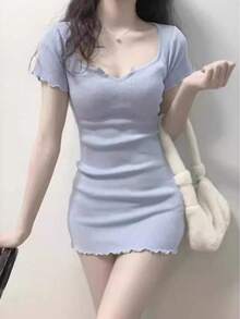 Women Short Dresses - Blue - View 5