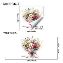 1pc Lace Bow Floral Window Sticker, Includes Daisy & Rose Patterns, DIY Removable Self-Adhesive Decorative Sticker, Suitable For Mother's Day, Living Room, Bedroom, Study, Office - Mother's Day - View 13