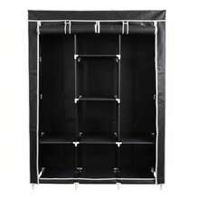DASCK Armario Ropero de Tela Desmontable 170 cm | Habitación garaje almacén - Negro - Ver 1