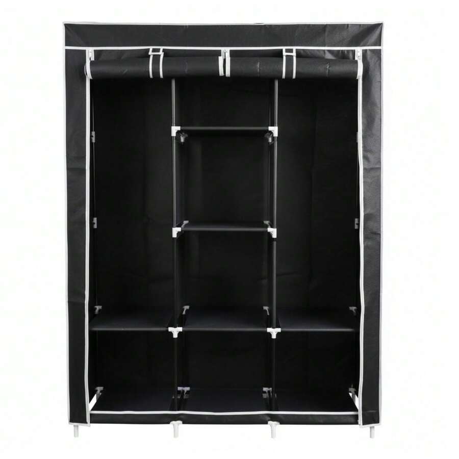 DASCK Armario Ropero de Tela Desmontable 170 cm | Habitación garaje almacén - Negro - Ver 1