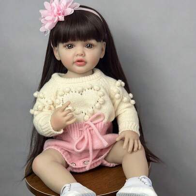 Muñeca Reborn de Body completo de 22 pulgadas/55 cm de vinilo realista, juguete para vestir, regalo perfecto de Navidad y cumpleaños