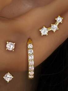 Hermoso y elegante conjunto de aretes de Europa y América - Dorado - Ver 1