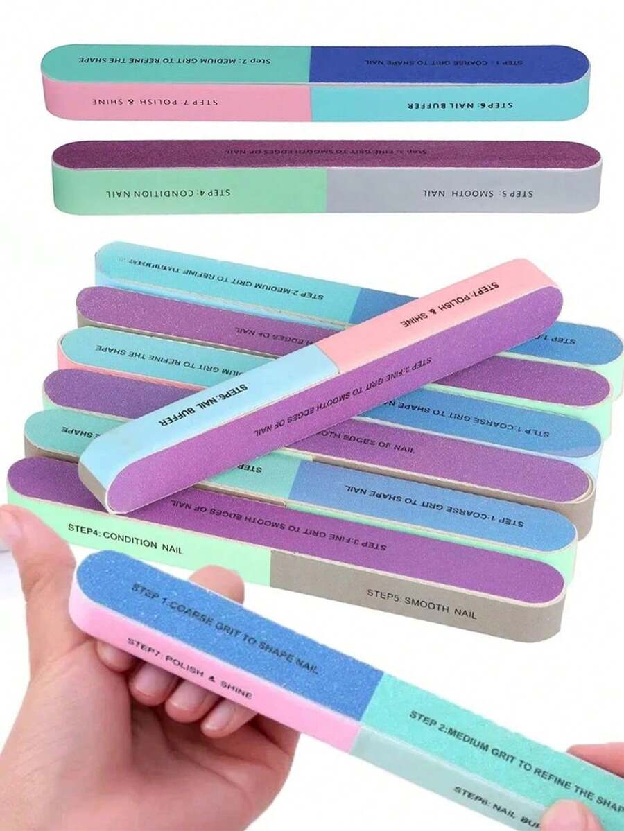 Khối đánh bóng móng tay 7 mặt, dụng cụ mài móng chuyên nghiệp, khối đánh bóng móng nghệ thuật, phụ kiện mài, dụng cụ làm móng dạng kem - Nhiều màu - Xem 1