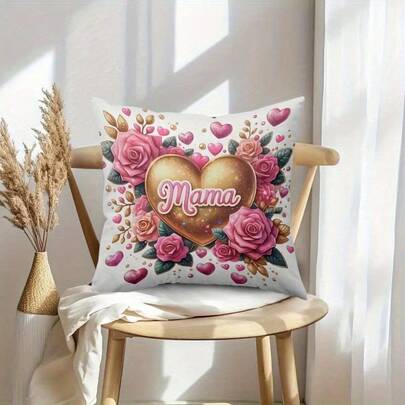 1 chiếc (một sản phẩm duy nhất), vỏ gối chủ đề Mẹ dành cho mọi mùa, được làm từ polyester, có khóa kéo và có thể giặt máy, thân thiện với da, phù hợp cho giường, ghế sofa và ghế thư giãn.