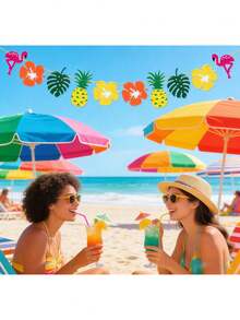 1 Bộ cờ tam giác lấp lánh kiểu Hawaii, vòng hoa trang trí tiệc mùa hè, đồ thủ công tự làm, vòng hoa treo mùa hè kiểu Hawaii, bộ biểu ngữ tiệc hình chim hồng hạc và dứa nhiệt đới, biểu ngữ Hawaii, biểu ngữ vòng hoa chim hồng hạc, thích hợp để treo và trang trí. - Nhiều kiểu dáng - Xem 4